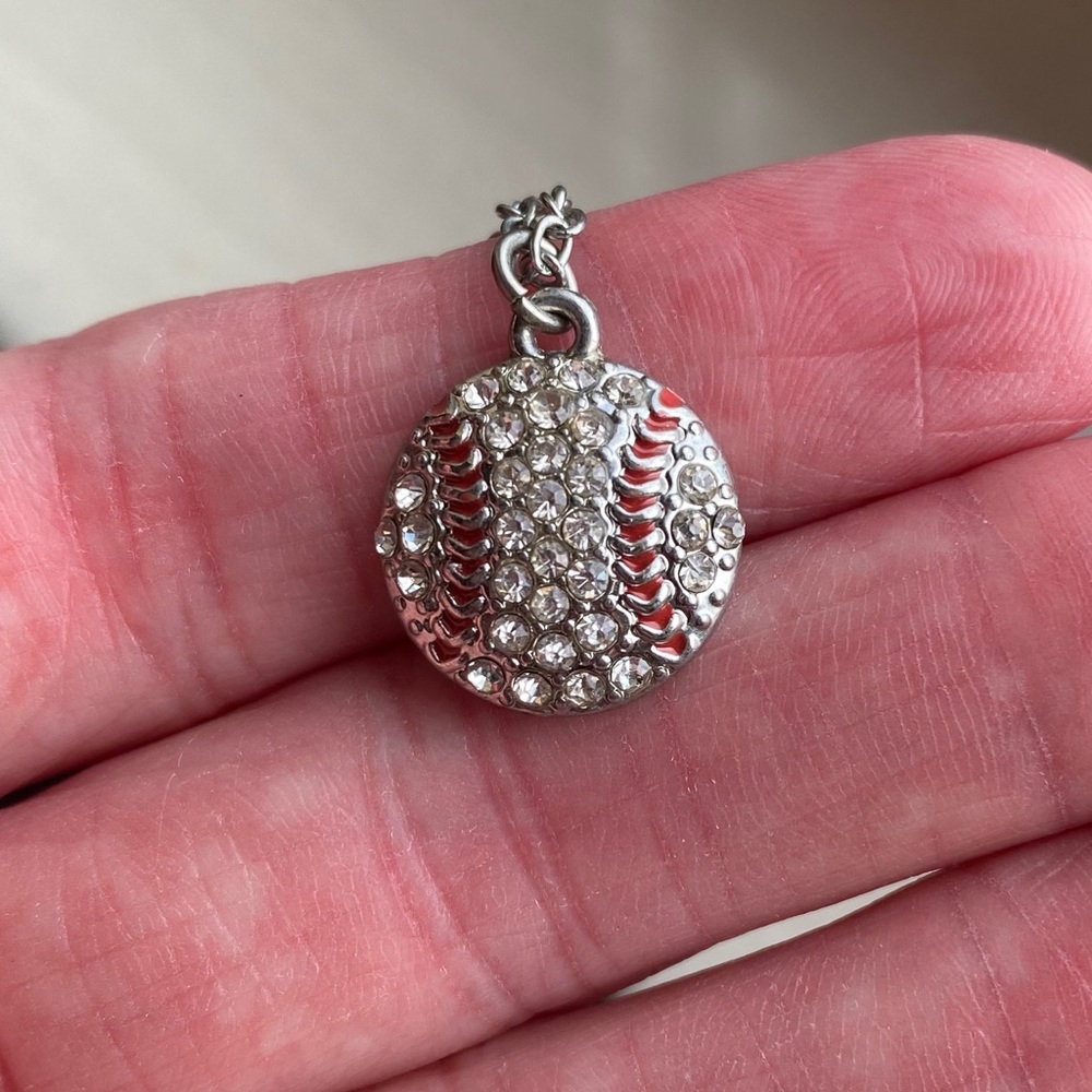 Crystals baseball necklace